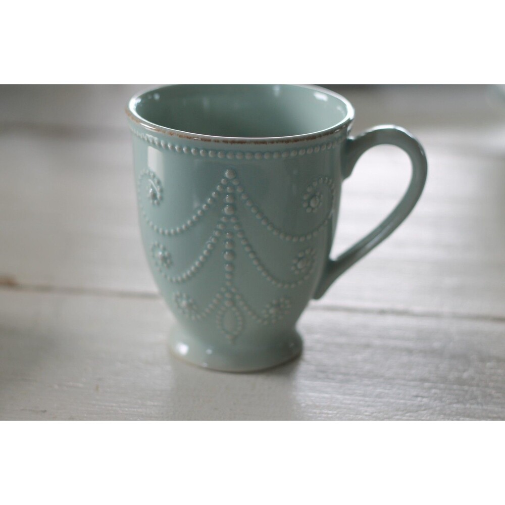 Lenox French Perle Bead Ice Blue Mug